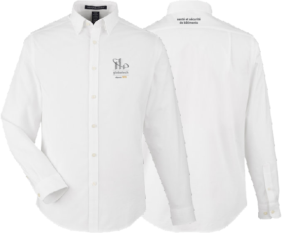 GLOBATECH - DG505 - Chemise Spencer en popeline homme - BR. 13122 (AVG) + BR. 13127 (NUQUE)
