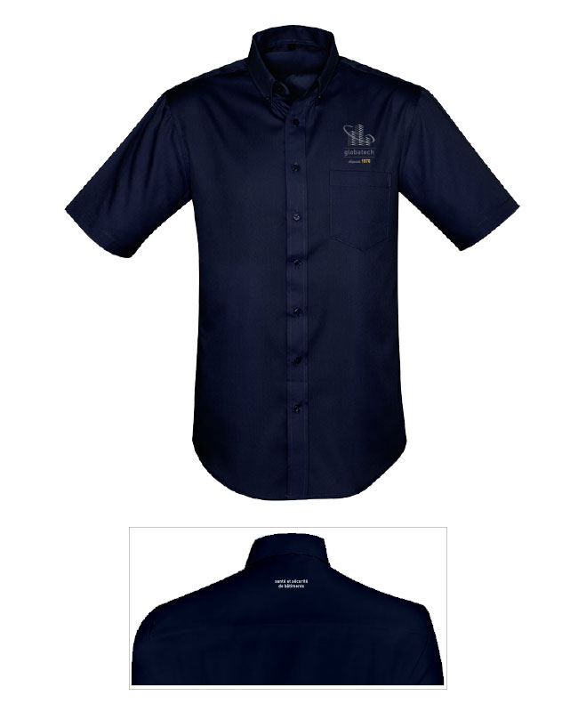 GLOBATECH ADMINISTRATION - S522MS chemise manches courtes homme - BR. 13122 (AVG) - BR. 13127 (NUQUE)