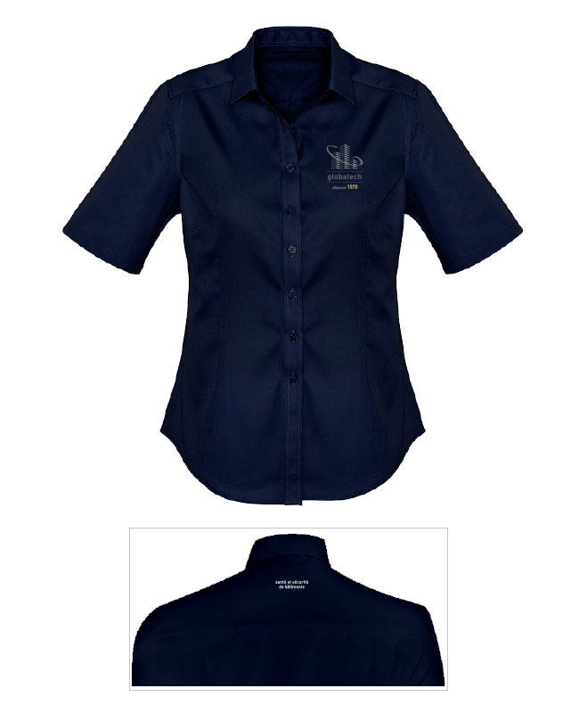GLOBATECH ADMINISTRATION - S522LS chemise manches courtes femme - BR. 13122 (AVG) - BR. 13127 (NUQUE)