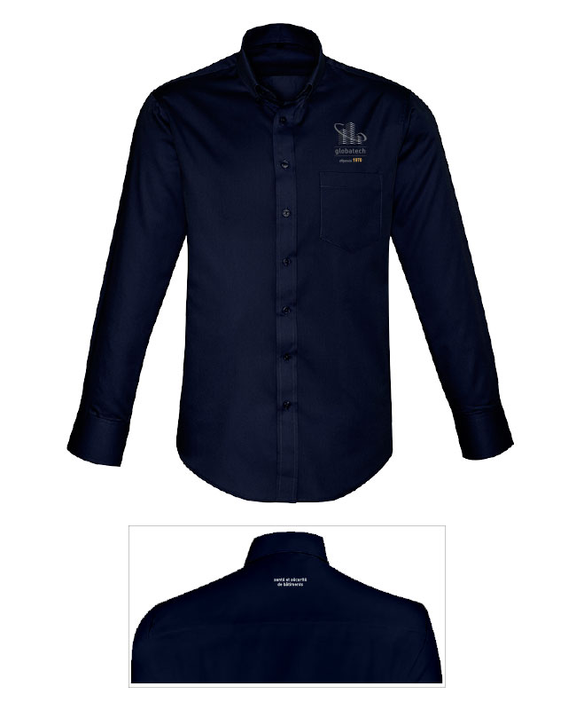 GLOBATECH ADMINISTRATION - S522ML chemise manches longues homme - BR. 13122 (AVG) - BR. 13127 (NUQUE)