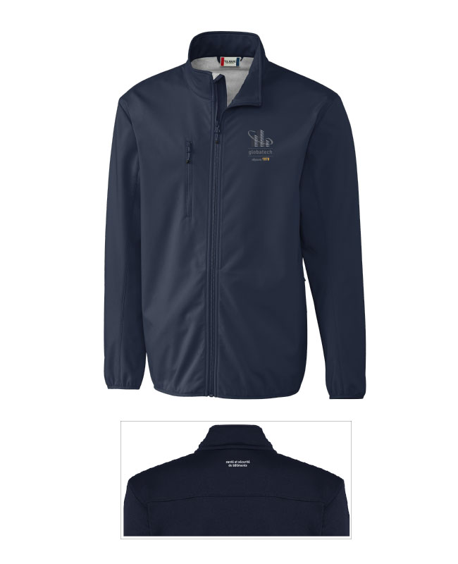 GLOBATECH ADMINISTRATION - MQO00065 softshell homme (MARINE) - BR. 13122 (AVG) - BR. 13127 (NUQUE)