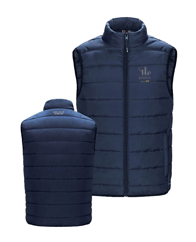 GLOBATECH ADMINISTRATION - L00975 veste matelassé sans manche homme - BR. 13122 (AVG) - BR. 13127 (NUQUE)