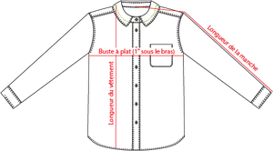 Charte de grandeur DG505W (XS à 3XL)